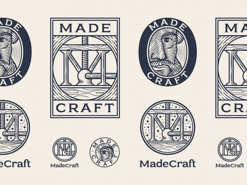 MadeCraft pt.IV badge branding engraving etching graphic design icon illustration illustrator line art logo peter voth design responsive branding vector