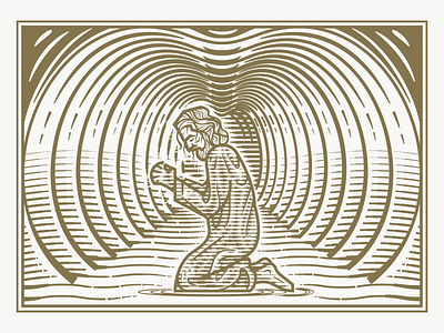 Jonah pt.II crosshatching engraving etching graphic design illustration illustrator line art peter voth design vector woodcut