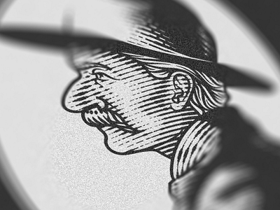 Big Nose George (WIP) engraving etching illustration illustrator packaging peter voth design