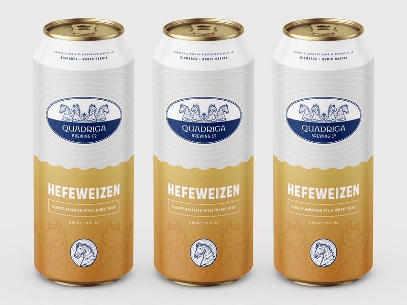 Quadriga Brewing Co. • Hefeweizen badge beer branding brewery brewery logo brewing company craft beer engraving etching graphic design icon illustration illustrator line art logo peter voth design vector
