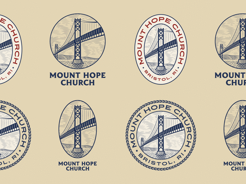 Mount Hope Church badge branding engraving etching graphic design icon illustration illustrator line art logo peter voth design vector vintage
