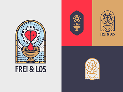 Frei & Los badge branding engraving etching graphic design icon illustration illustrator logo peter voth design vector