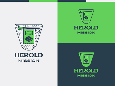 Herold Mission badge engraving etching graphic design icon illustration illustrator line art logo peter voth design responsive branding vector