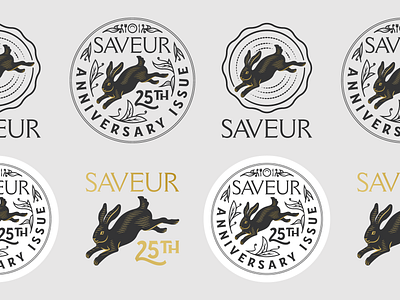 Saveur Magazine • 25th Anniversary badge engraving etching icon illustration illustrator line art logo peter voth design vector