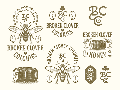 Broken Clover Colonies pt. III badge engraving etching graphic design illustration illustrator line art logo peter voth design vector