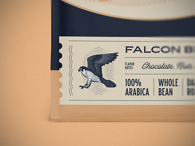 Falcon badge coffee packaging engraving etching graphic design illustration illustrator line art logo packaging packaging design peter voth design vector