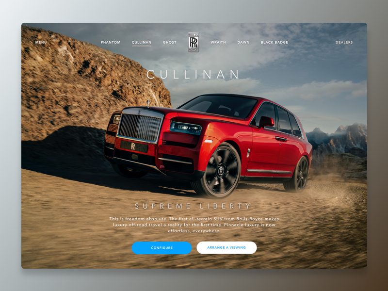 Cullinan dailyui website rocks car auto suv off road luxury cullinan cars motor rolls royce
