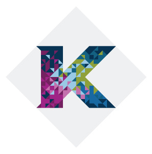 Kollektive colorful geometric k letter logo sharp