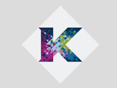 Kollektive (gray bg) colorful geometric k letter logo sharp
