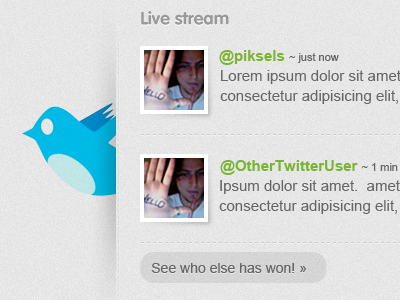 The Twitter bird is escaping! avatar list noise stitch stream tweet twitter
