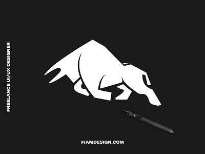Simplified Bull graphic design illustration logo