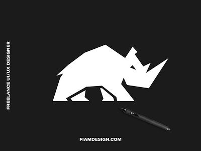 Simplified Rhino graphic design illustration logo