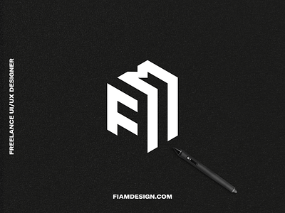 FM 3d monogram branding graphic design logo