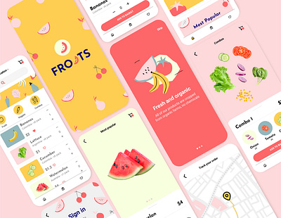 Froots app / UI project adobe xd ecommerce ecommerce design fruits fruits and vegetables online uidesign vegan veggies