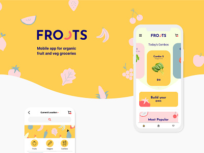 Froots app / UI project ecommerce ecommerce app ecommerce design ecommerce shop fruits fruits and vegetables online ui uidesign vector vector illustration