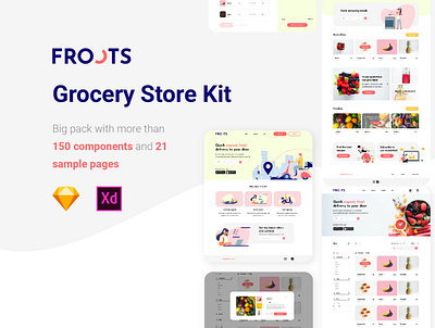 Grocery Store KIT app desktop groceries grocery grocery app kit organic organic shop shopping sketch store ui ui design ui kit web xd