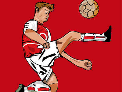 Illustration of Dennis Bergkamp arsenal arsenal fc art artwork caricature db db10 dennis bergkamp design flat football football artwork footballer design illustration illustrations illustrator vector vector artwork