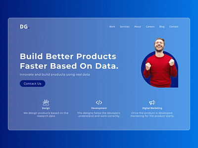 Landing page hero section blue blur button clean clean ui contact us geometry glass glassmorphism gradient hero hero header icon illustration landingpage minimal navigation shapes uxdesign value proposition