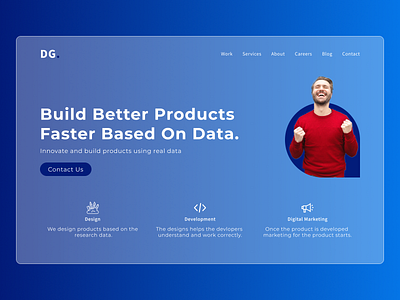 Landing page hero section