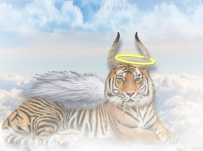 Cloud Tiger [Project for College] angel animal design photoshop tiger
