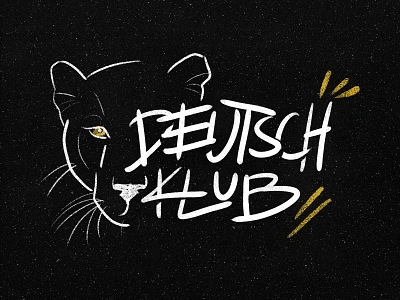 Deutsch Klub / brush lettering grunge grunge texture illustration panther retro tshirtdesign