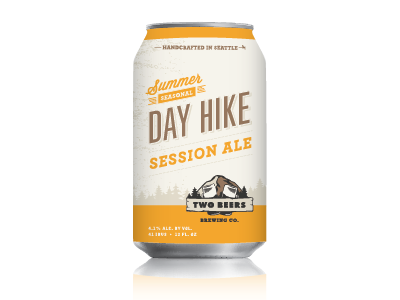 Two Beers Brewing Summer Seasonal beer can day hike seasonal session ale summer