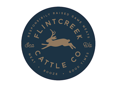 Flintcreek Cattle Co | Logo Concept badge jackalope logo round