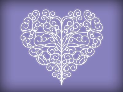 Wedding Invite Elements: Heart Lattice curves experimental heart linework wedding