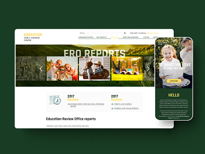 Web site design: Green landing page ui