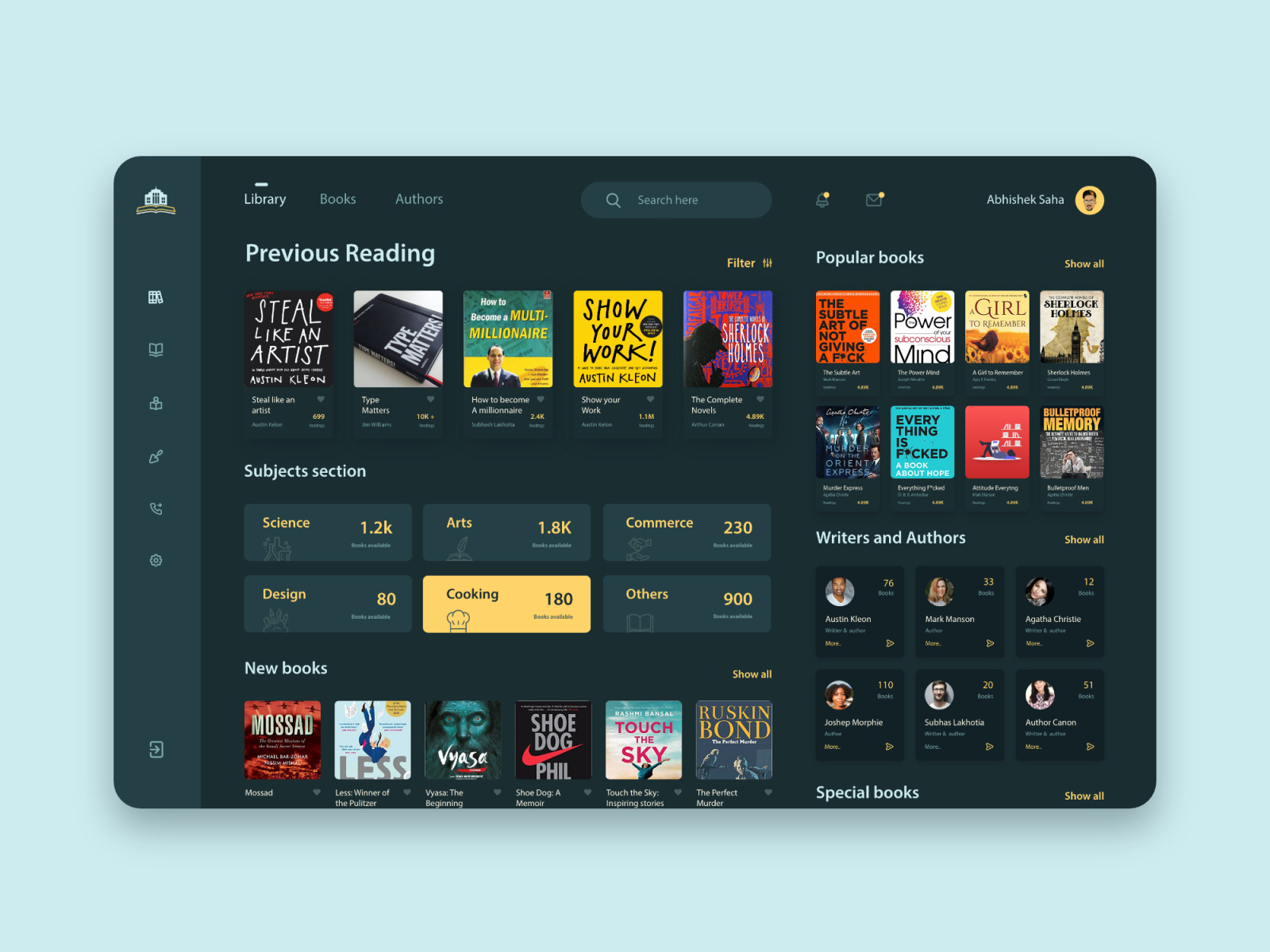 Library UI concept. by Abhishek Saha on Dribbble