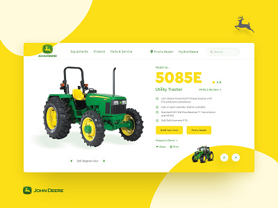 Jhon Deere Product page UI redesign concept