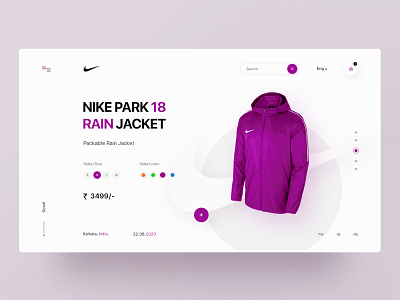 Nike raincoat UI design concept