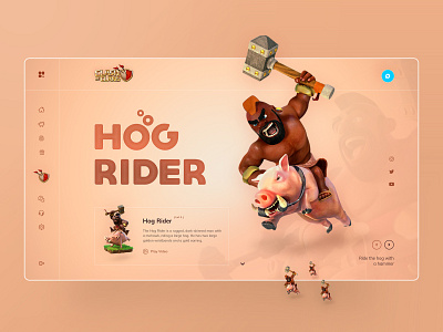 Hog Rider UI design concept behance clash of clans clean design clean ui designer designs interaction design interactions interactive design minimalist photoshop ui designs ui trends uiux ux design uxui web app web design web designer website