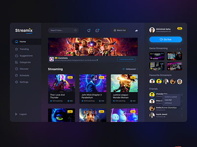 Streamix UI Design concept