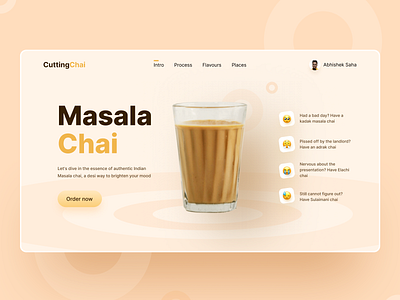 Cutting Chai UI Design behance clean ui design masala tea tea shop trendy design uidesign uiux uxdesign uxresearch uxui web webdesign webdesigner webdevelopment website