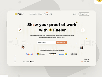 Fueler UI Design ⚡️ behance clean design creative creative platform creativity design designer light mode minimalism product design social platform ui ui desi uidesign uiux ux research uxdesign webdesign