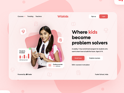 Wizkids UI Design behance clean ui course design interface kids learning lession minimal online class online courses student study study web app teacher ui uidesign uiux ux webdesign