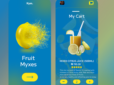 Fruit Myxes app branding design illustration