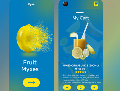 Fruit Myxes app branding design illustration