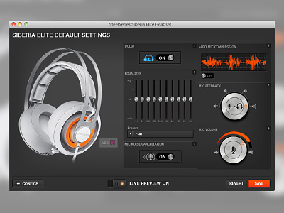 Siberia Elite Config Window audio equalizer headphones sound toggle volume
