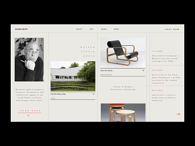 Alvar Aalto Foundation Redesign adobe adobe xd branding design interface interface design minimalism redesign typography ui ux web design website