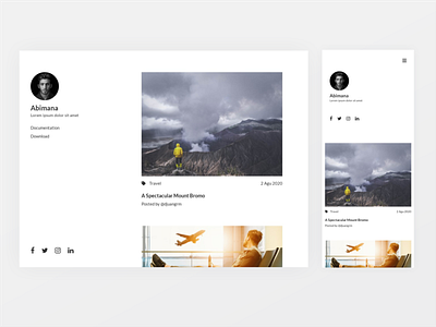 Abimana - A Personal Blogger Template blog blogger blogger template clean design personal template template design ui web design website
