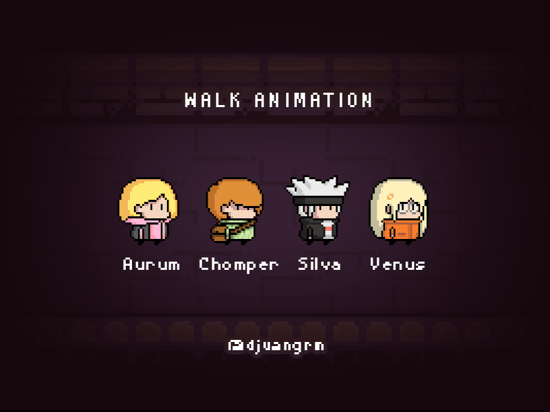 Pixel Game Art - Walk Character Animation animation character character design game game art game ui pixel pixel art ui walk walk animation walk cycle