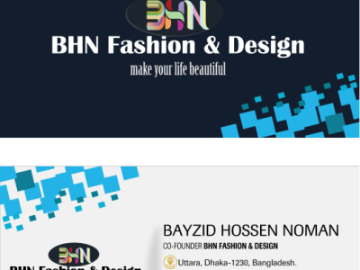 BHN Design Card business card design graphic design illustrator logo design