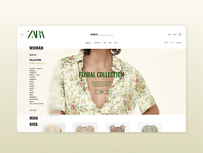 Daily UI - 012. Drawer 100 challenge daily ui drawer floral overaly popup redesign ui ui challenge zara