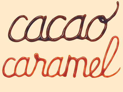 Topping letters calligraphy caramel cocoa diy handlettering lettering sweet topping type