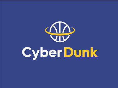 CyberDunk ball basketball branding cyber dunk game logo mark rim symbol typography