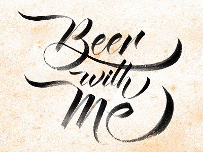 Beer With Me alcohol beer brushlettering brushpen calligraphy gestual handlettering kuretake lettering