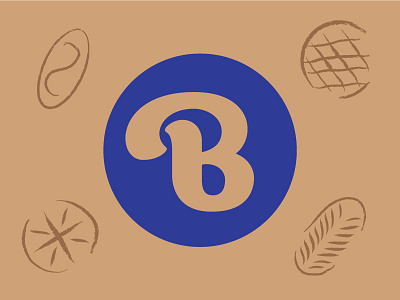 B for Bakery b blue branding bread custom flour identity letter logo packaging type typographic