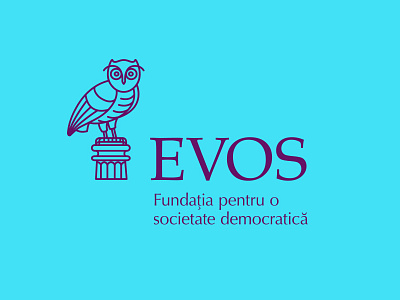 Evos bird branding democracy evos foundation logo mark owl pillar symbol